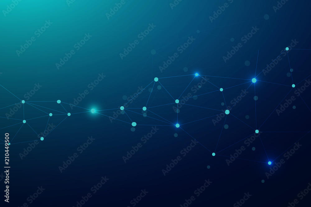 Abstract connecting dots and lines, Polygonal background, technology design, vector illustrator