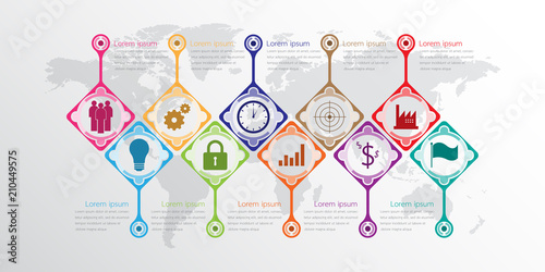 Vector infographic templates used for detailed reports. All 10 topics.