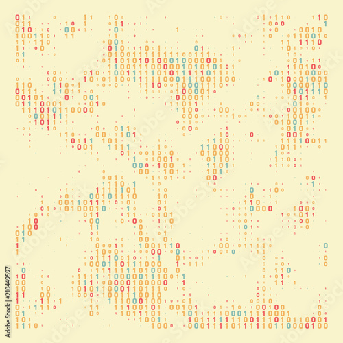 Streaming abstract binary code background. Data and technology, decryption and encryption. Spy or Hacker concept.