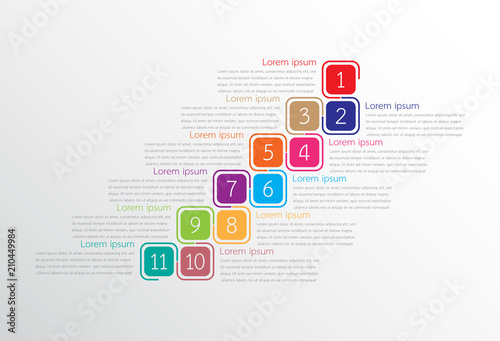 Vector infographic templates used for detailed reports. All 11 topics.