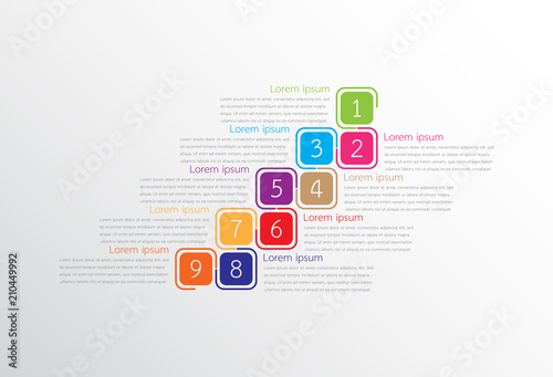 Vector infographic templates used for detailed reports. All 9 topics.