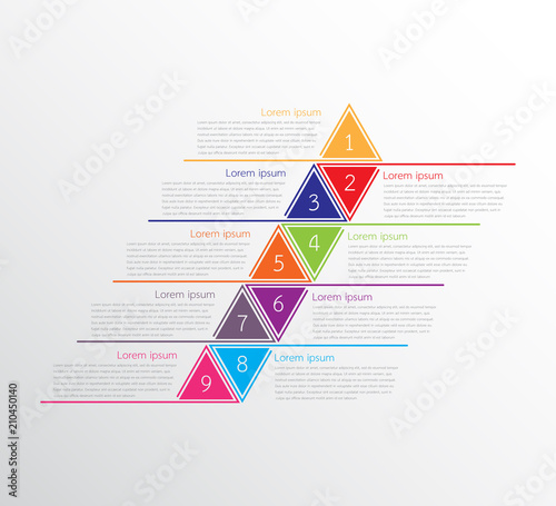 Vector infographic templates used for detailed reports. All 9 topics.