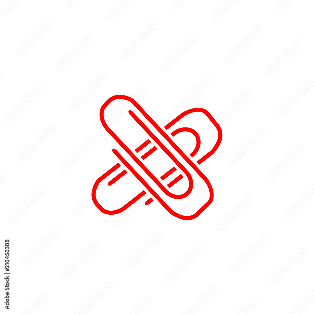 Paper clip flat icon Paper clip flat icon
