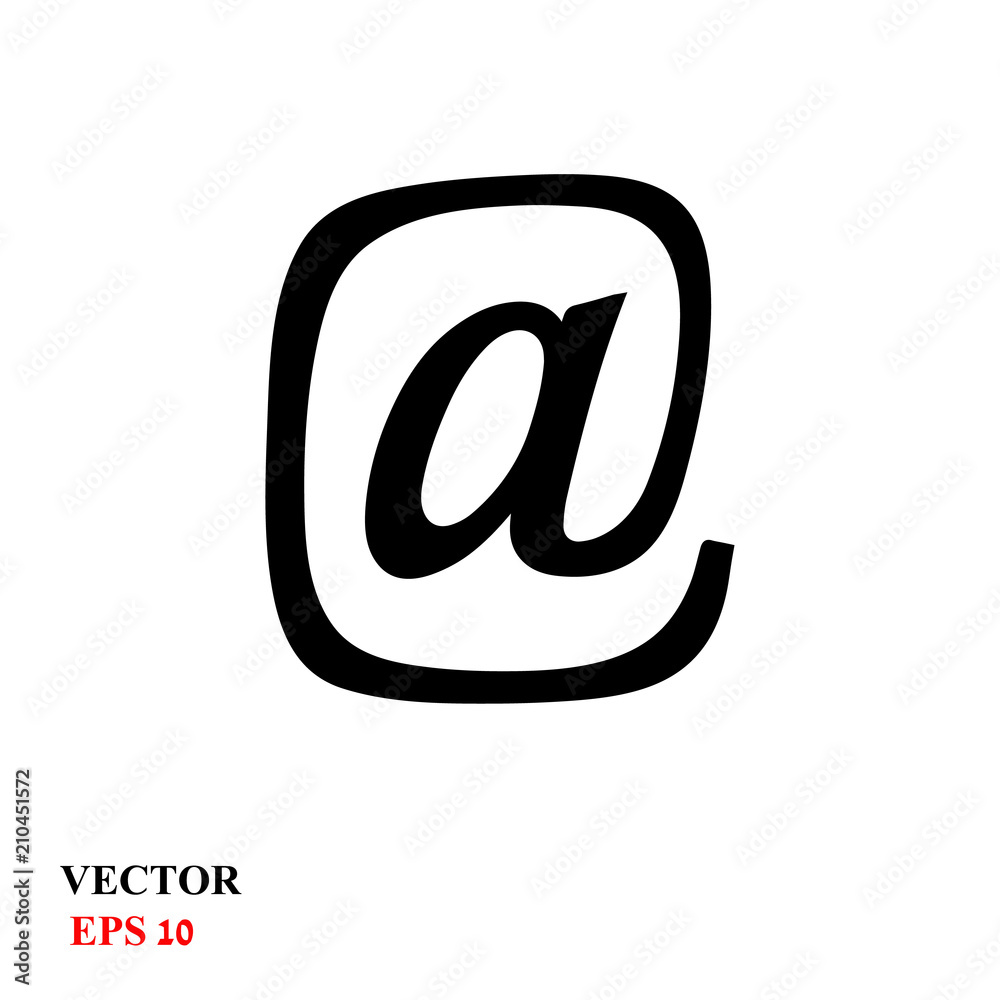 The at sign,@. Icon e-mail. Vector illustration The at sign,@. Icon e-mail. Vector illustration