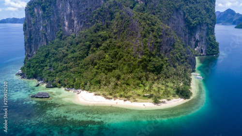 Pinagbuyutan Island, El Nido Palawan Philippines, Drone view  photo