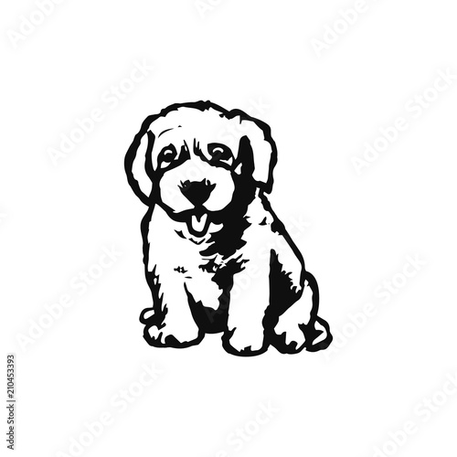 Graphic image of a puppy on a white background