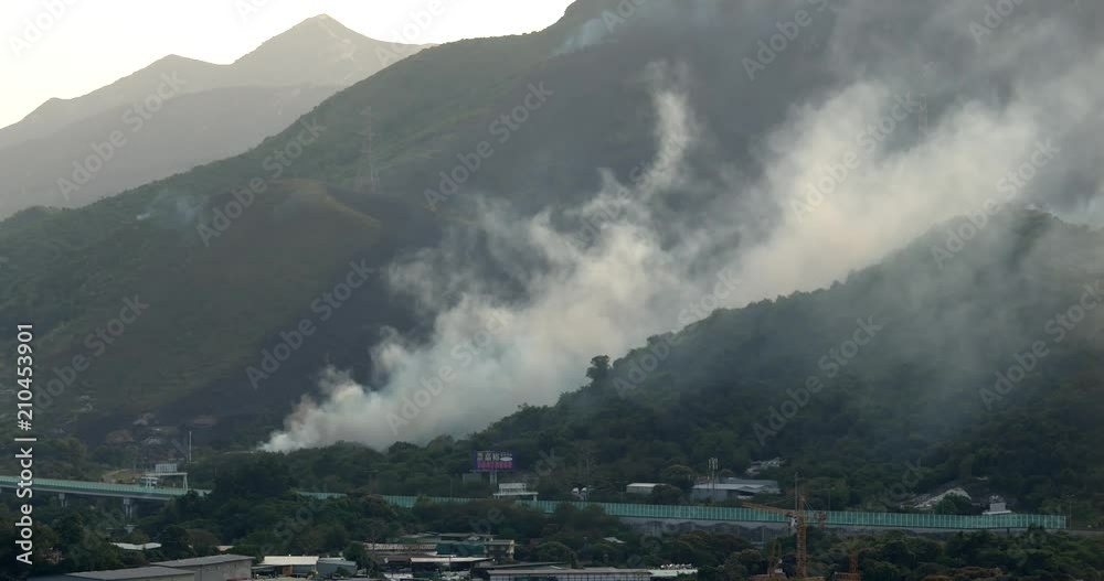 Fire accident in mountain