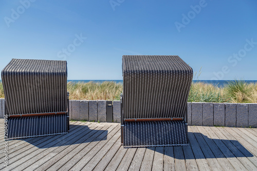 View to Wenningstedt Beach Promenade at Sylt / Germany photo