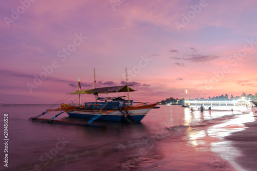 Beautiful sunset at the beach of Morong, Bataan, Philippines photo