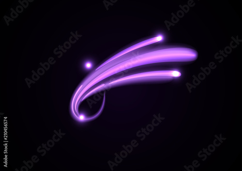 Pink neon sparking twisted rays