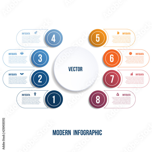 Modern Infographic. Chart template for presentation 8 options