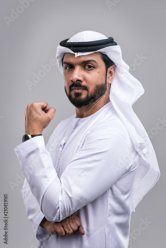 Fototapeta Arabic handsome man studio portraits
