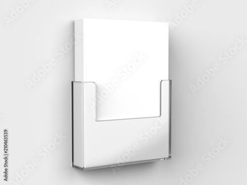 Bild auf Leinwand Acrylic Wall Mount Brochure Holder With Blank White Brochures