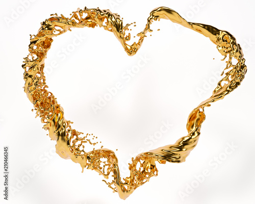 Golden Splashy Heart Shape