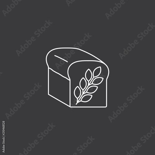 line bread black icon on white background photo