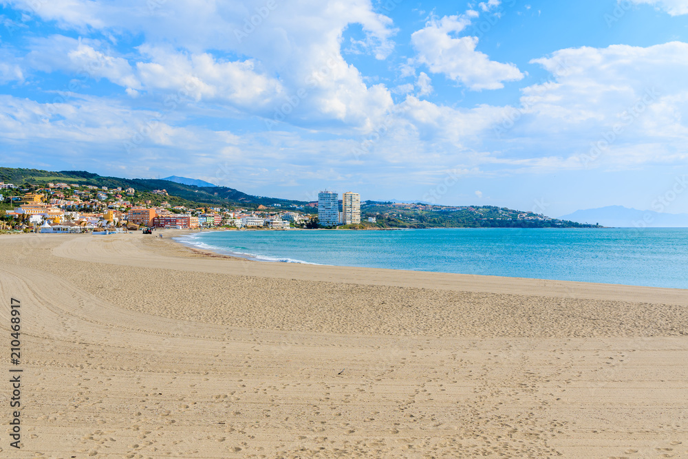 Bay with sandy beach near Sotogrande marina ,Costa del Sol, Spain