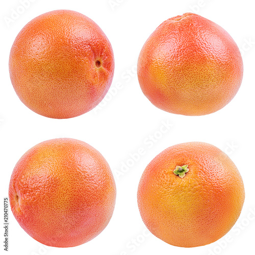 Fresh grapefruit isolated on white background  with clipping path