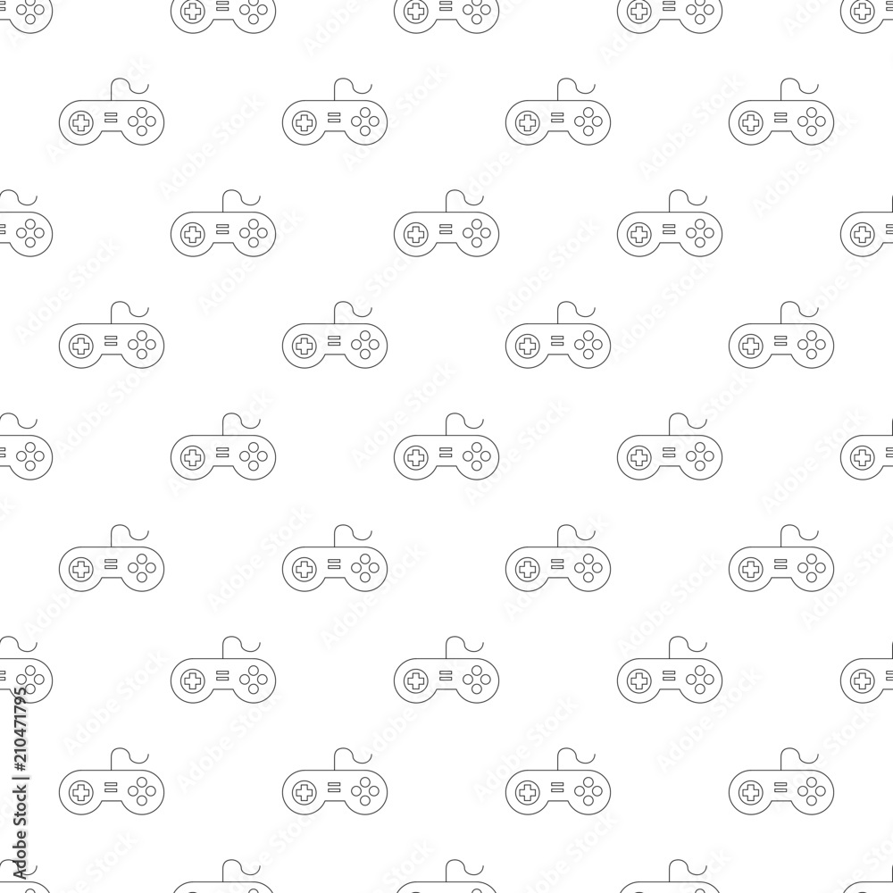 Video game background from line icon. Linear vector pattern