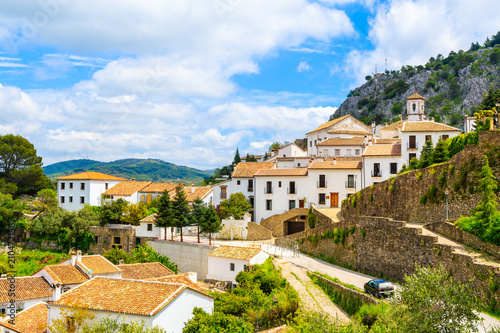 View of Grazalema mountain village with white houses, Andalusia, Spain