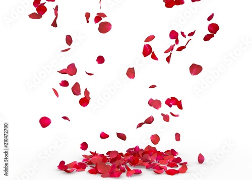 Fototapeta Naklejka Na Ścianę i Meble -  Rose petals fall to the floor