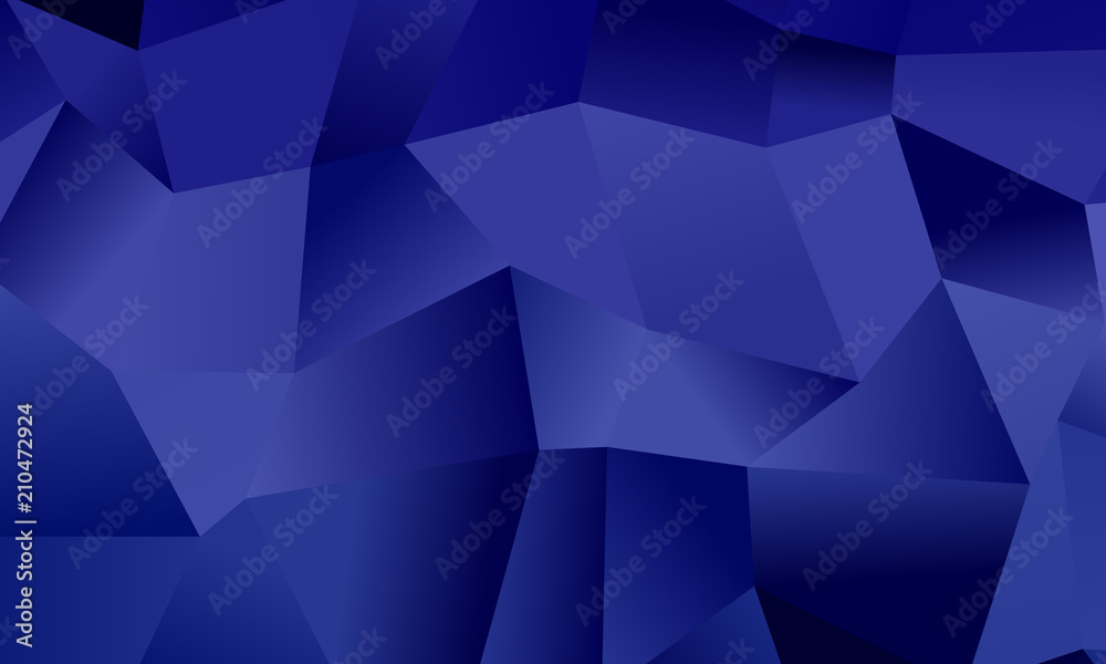 Fototapeta premium Dark blue polygon background with triangles of different shape and size Geometric pattern, backdrop.