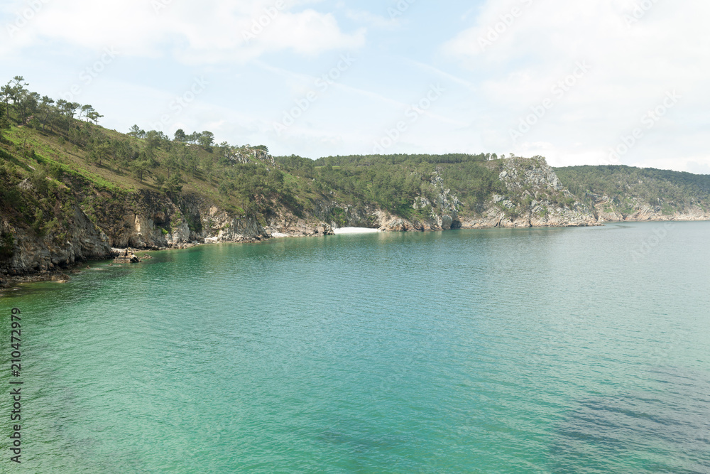 Ocean view. Nature background with nobody. Morgat, Crozon peninsula, Brittany, France Ocean view. Nature background with nobody. Morgat, Crozon peninsula, Brittany, France