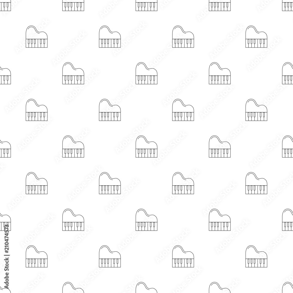 Piano background from line icon. Linear vector pattern