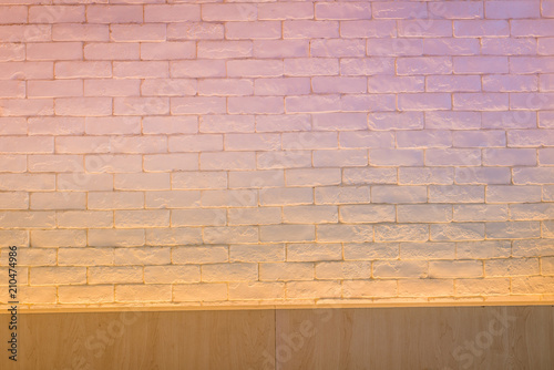 white brick wall background in rural room Colorful