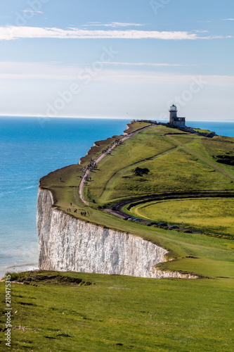 Beachy Head with chalk cliffs near the Eastbourne, East Sussex, England photo