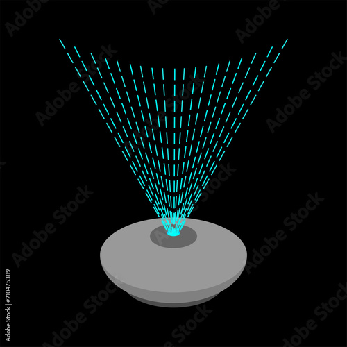  Hologram projector template. Rays of light. Vector illustration