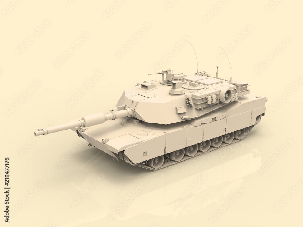Fototapeta premium Military Tank Pastel 3D Render
