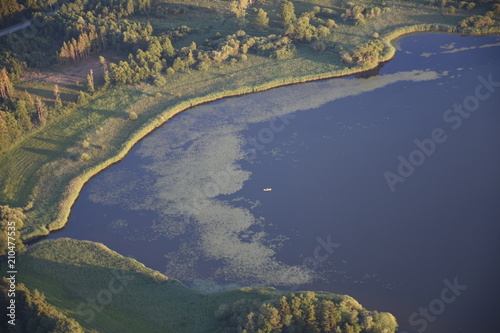 Eschenauer See, See, Ischler Achen, Seenplatte, Toteissee, Eggstätt, Chiemgau, Chiemsee, Bayern, Oberbayern, Algen, Wasser, blau, Feld, Bach, Wald, Urzeit photo