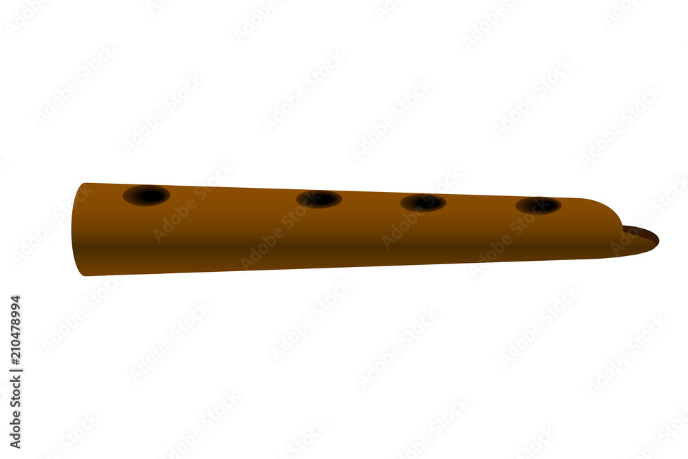 Flute pipe music on white background vector