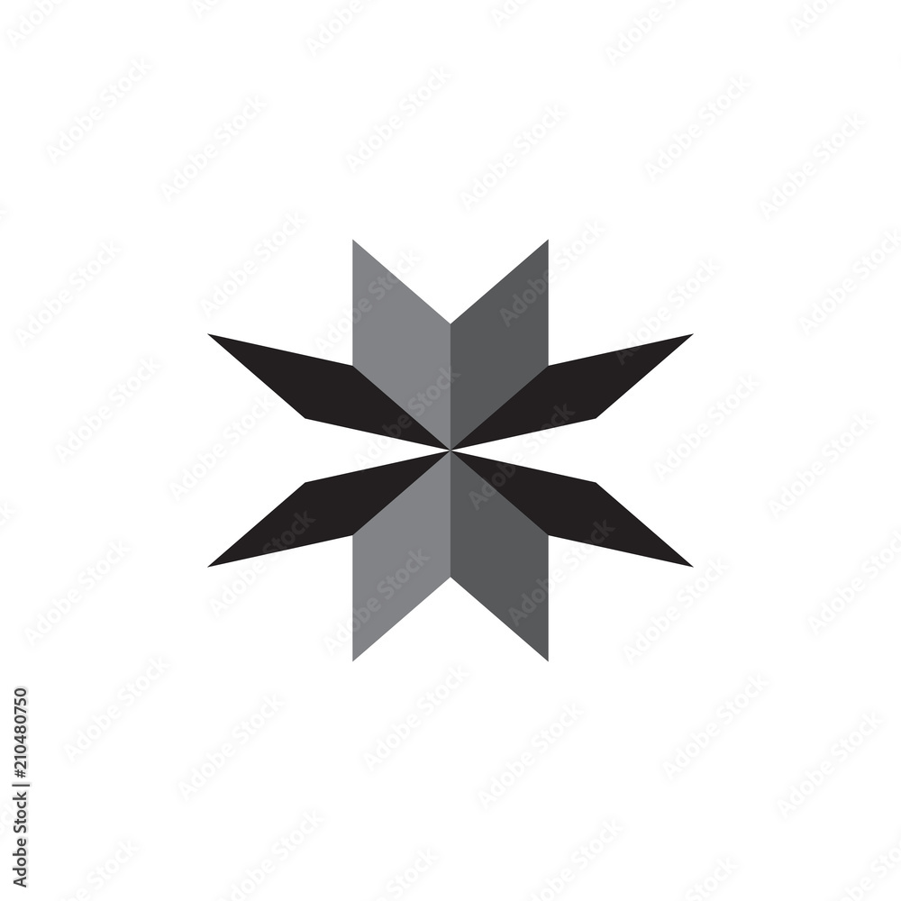 Obraz premium Four arrow logo 3d vector