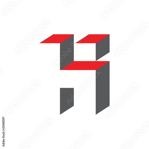 H letter logo 3D vector