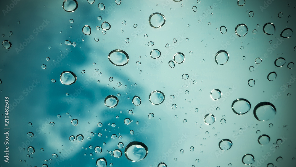 water drop on front car glass.