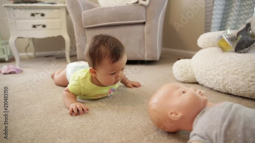 Baby Reaching and Trying to Crawl on Floor with Audio
