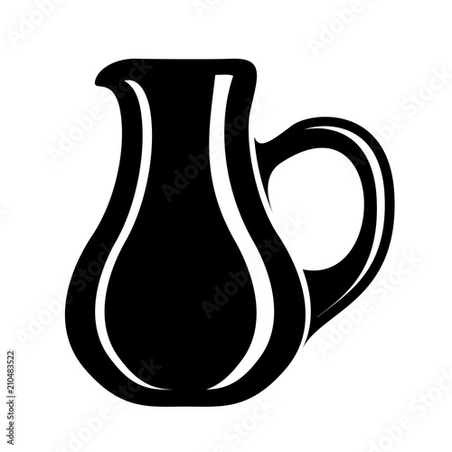 Jug milk or water canister. Pitcher logo in simple syle.