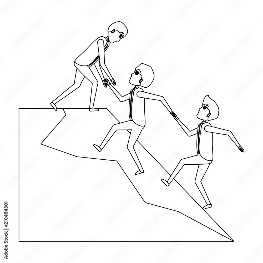 businessmen climbing to the top over white background, vector illustration businessmen climbing to the top over white background, vector illustration