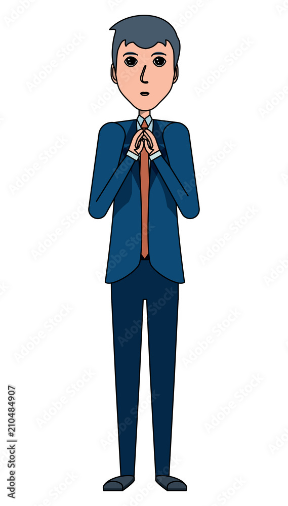 Cartoon businessman thinking over white background, vector illustration Cartoon businessman thinking over white background, vector illustration