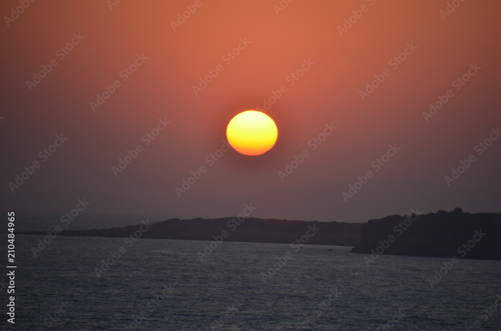 sunset sun sea coast 
