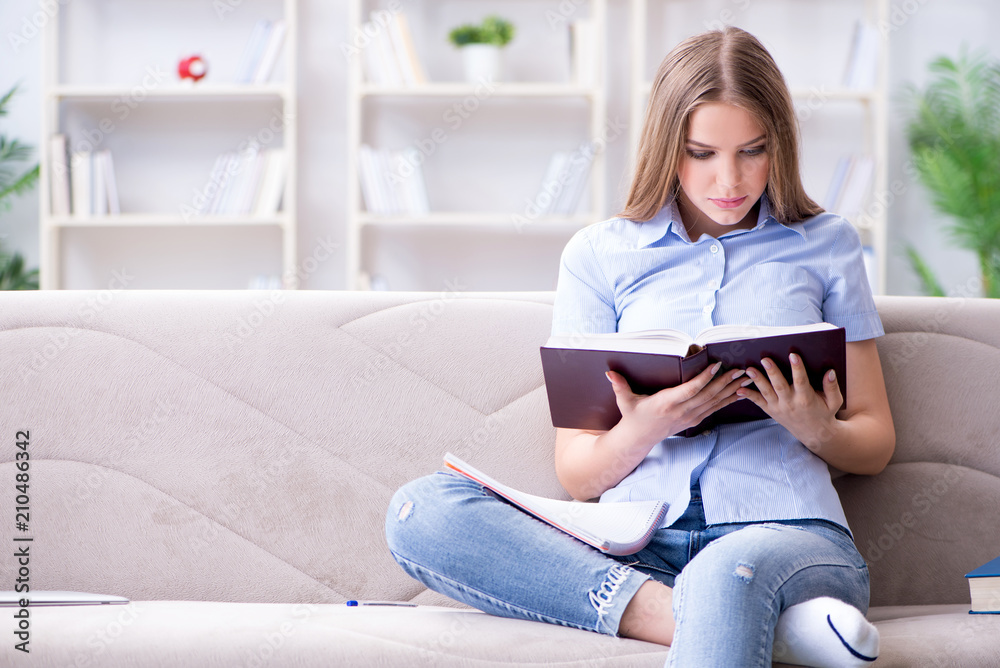 Young female student preparing for college exams Young female student preparing for college exams