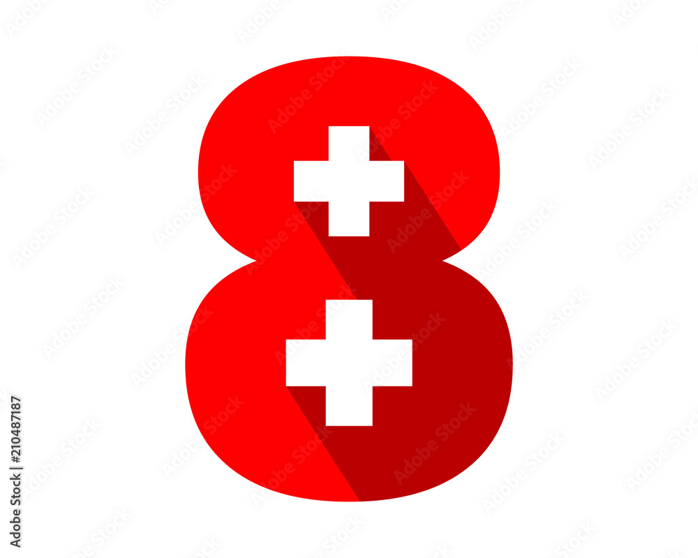 Obraz premium red typography typeset logotype numeral numeric nominal image vector icon