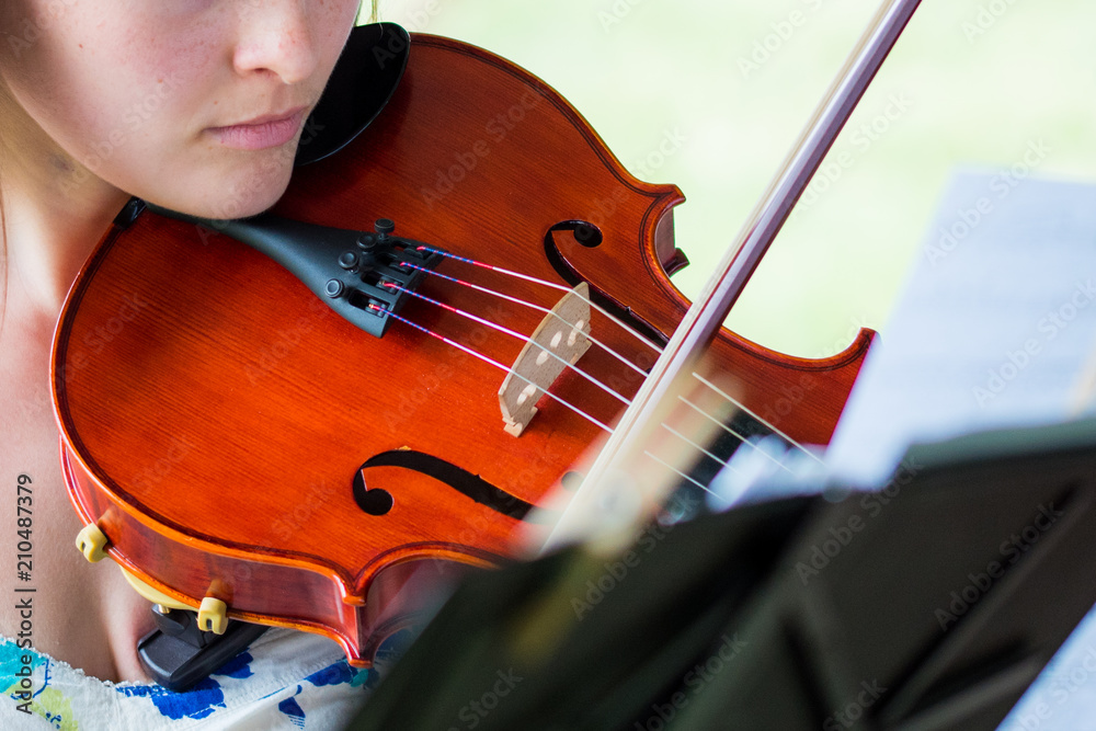 Woman Playing Violin Close-Up of Hands Woman Playing Violin Close-Up of Hands