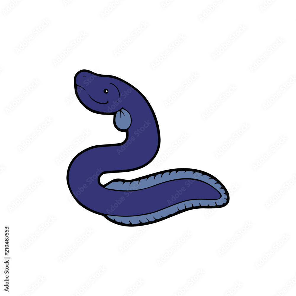 Eel cartoon illustration isolated on white background for children color book Eel cartoon illustration isolated on white background for children color book