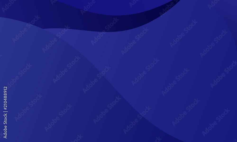 Dark blue background with wavy shapes, lines. Geometric pattern, backdrop. Typographic design 