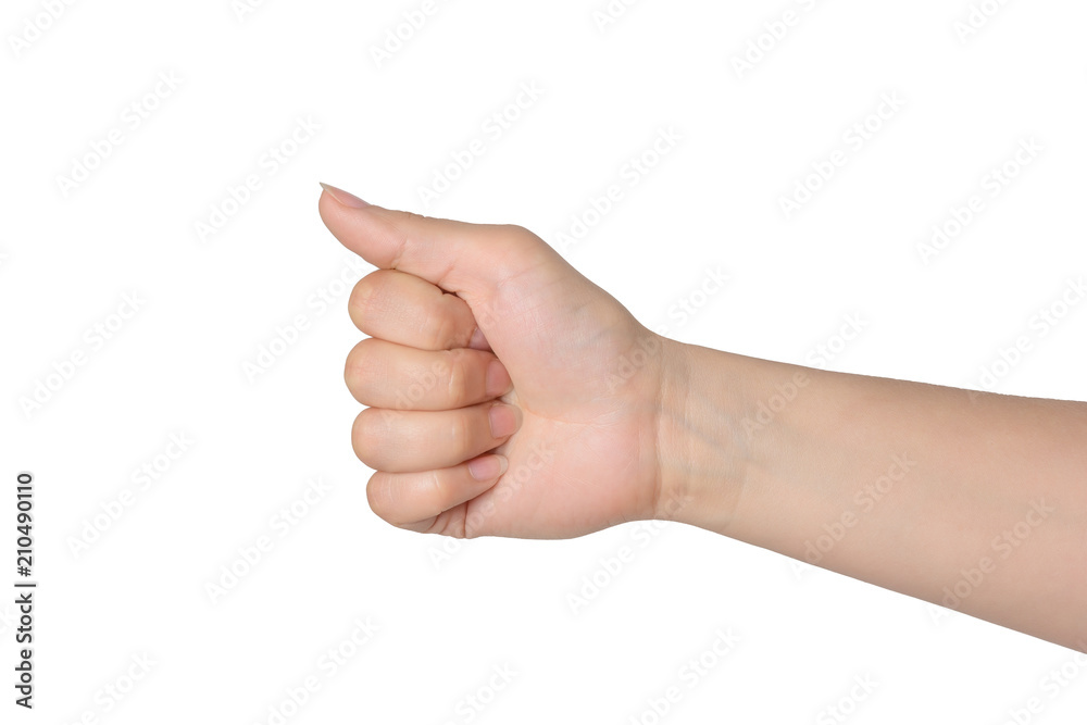 woman's hand showing symbol of the stone. isolated woman's hand showing symbol of the stone. isolated