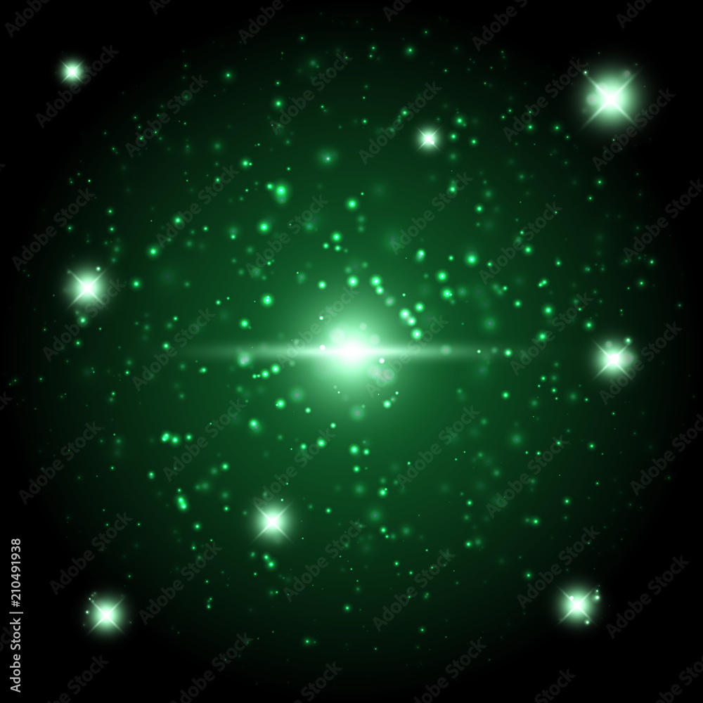 Green space glowing light background