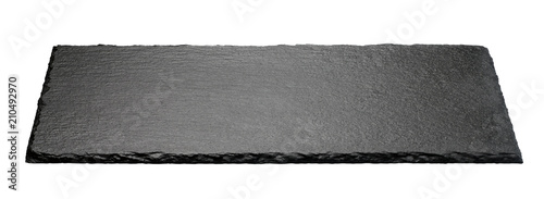 black stone plate isolated on white background