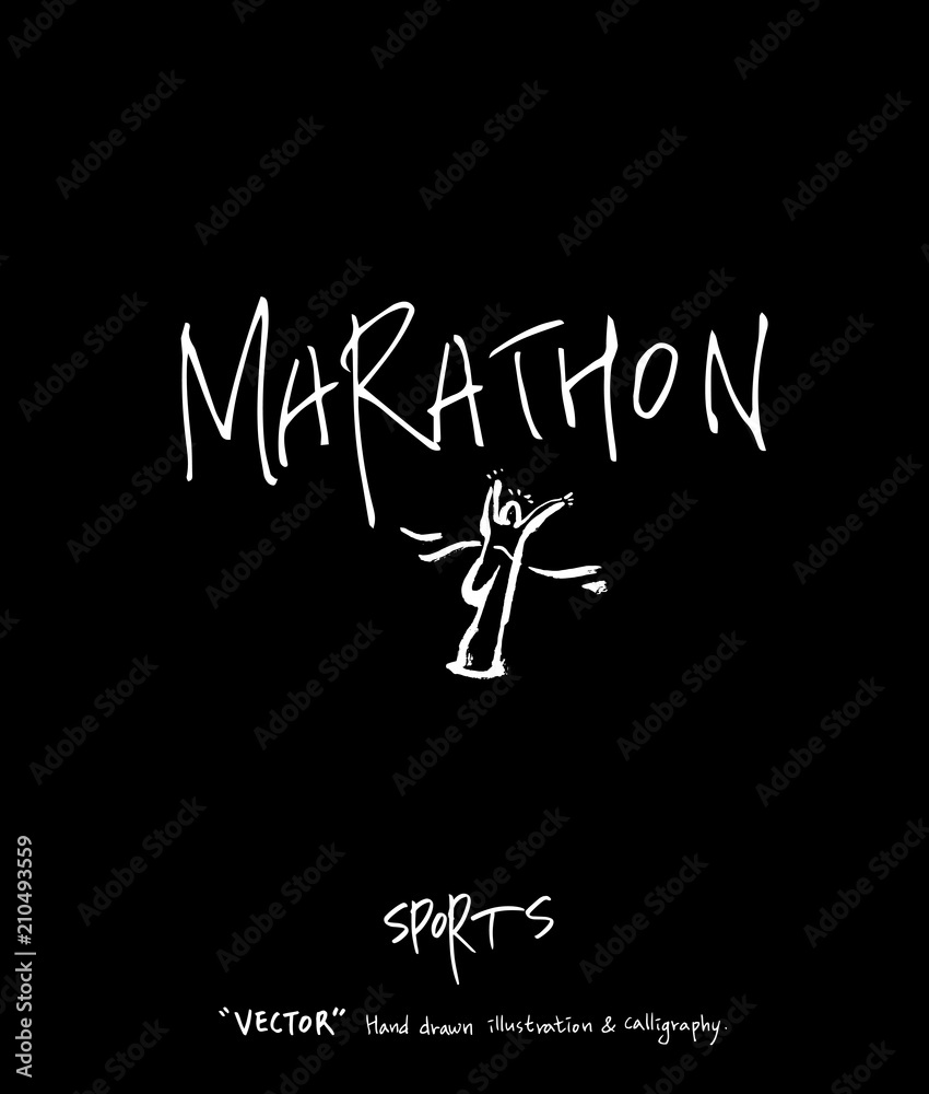 Fototapeta premium 스포츠 포스터 / 손으로 그린 스포츠 그림